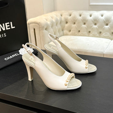 Chanel 26A Slingback White In Lambskin 672994