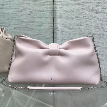Dior 26 Bow Chain Bag In Rose Pink Lambskin