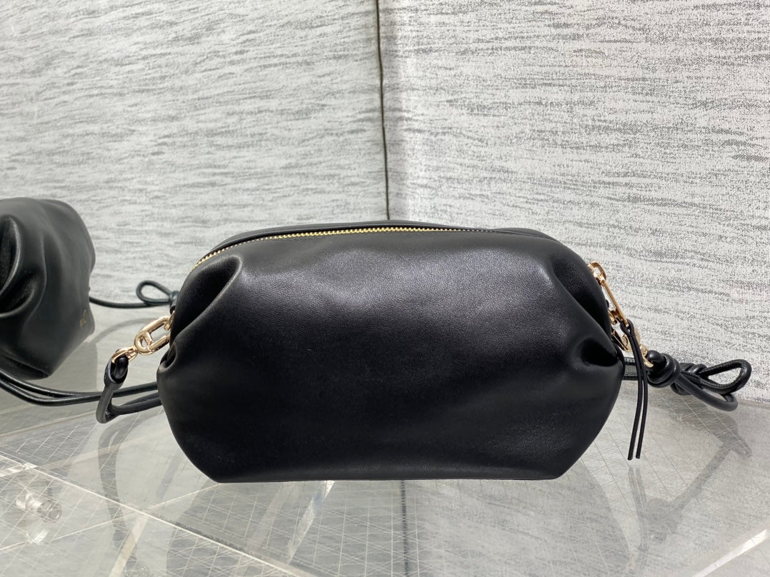 Dior 26 Bow Pouch 20CM In Black Lambskin
