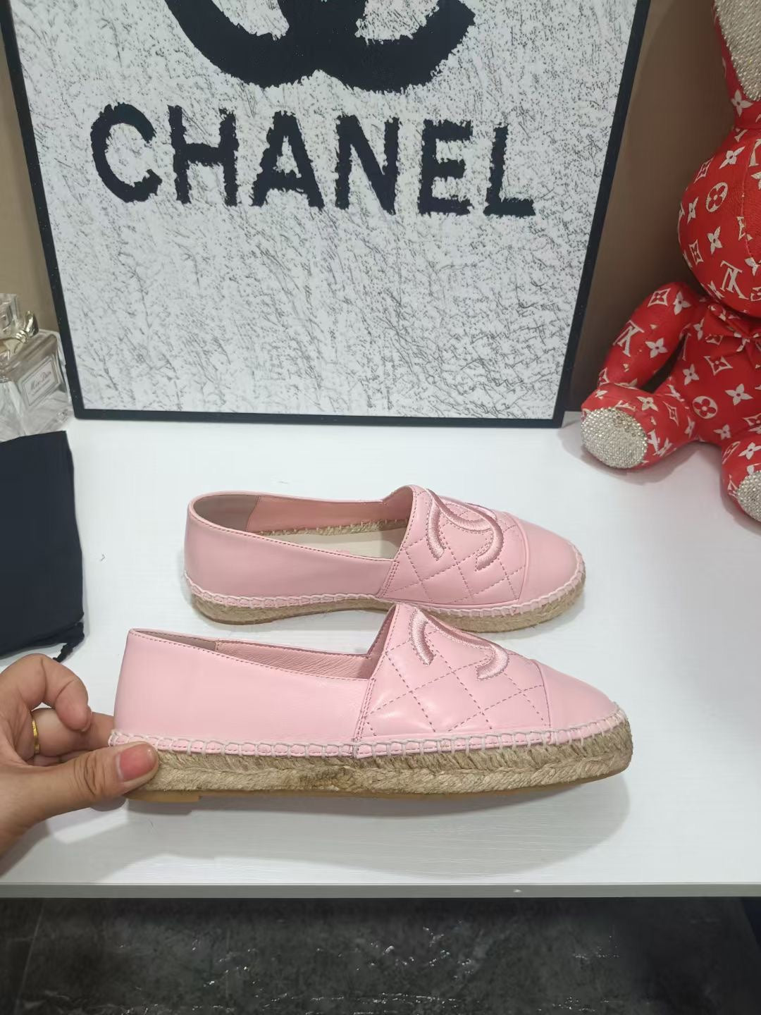 Chanel Espadrilles Pink In Cowhide 684838