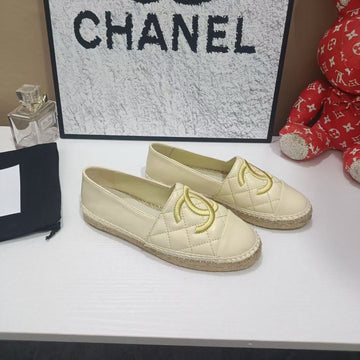 Chanel Espadrilles Light Cream In Cowhide 684837