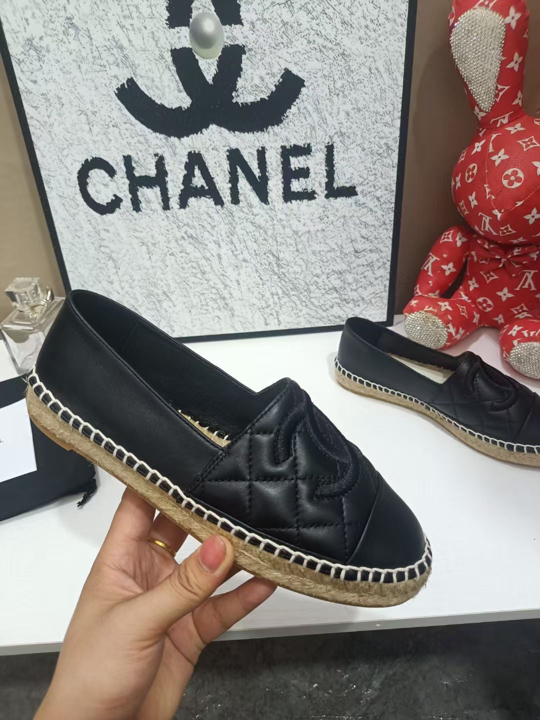 Chanel Espadrilles Black In Cowhide 684836