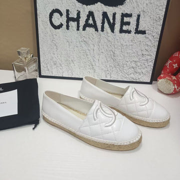 Chanel Espadrilles White In Cowhide 684835
