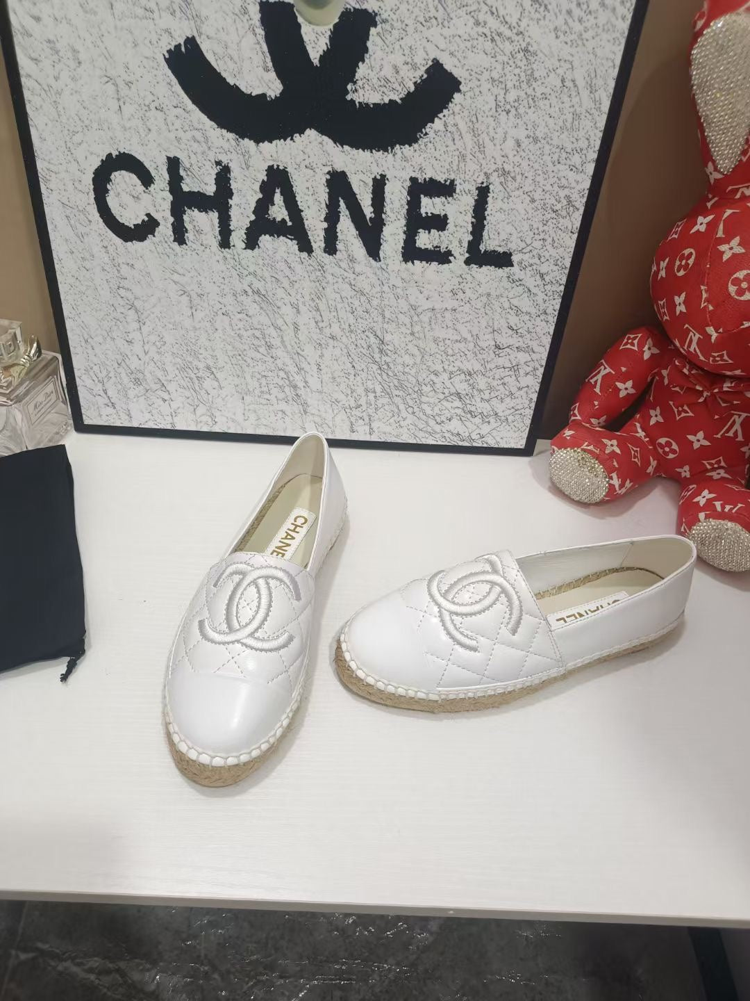 Chanel Espadrilles White In Cowhide 684835