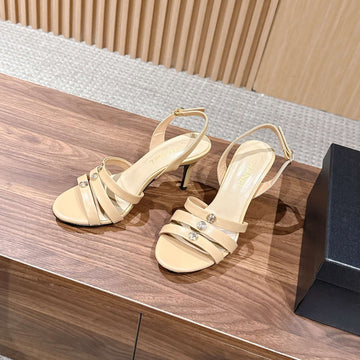 CC 26SS Strappy High-Heeled 85 Sandals Light Beige In Cowhide 692563