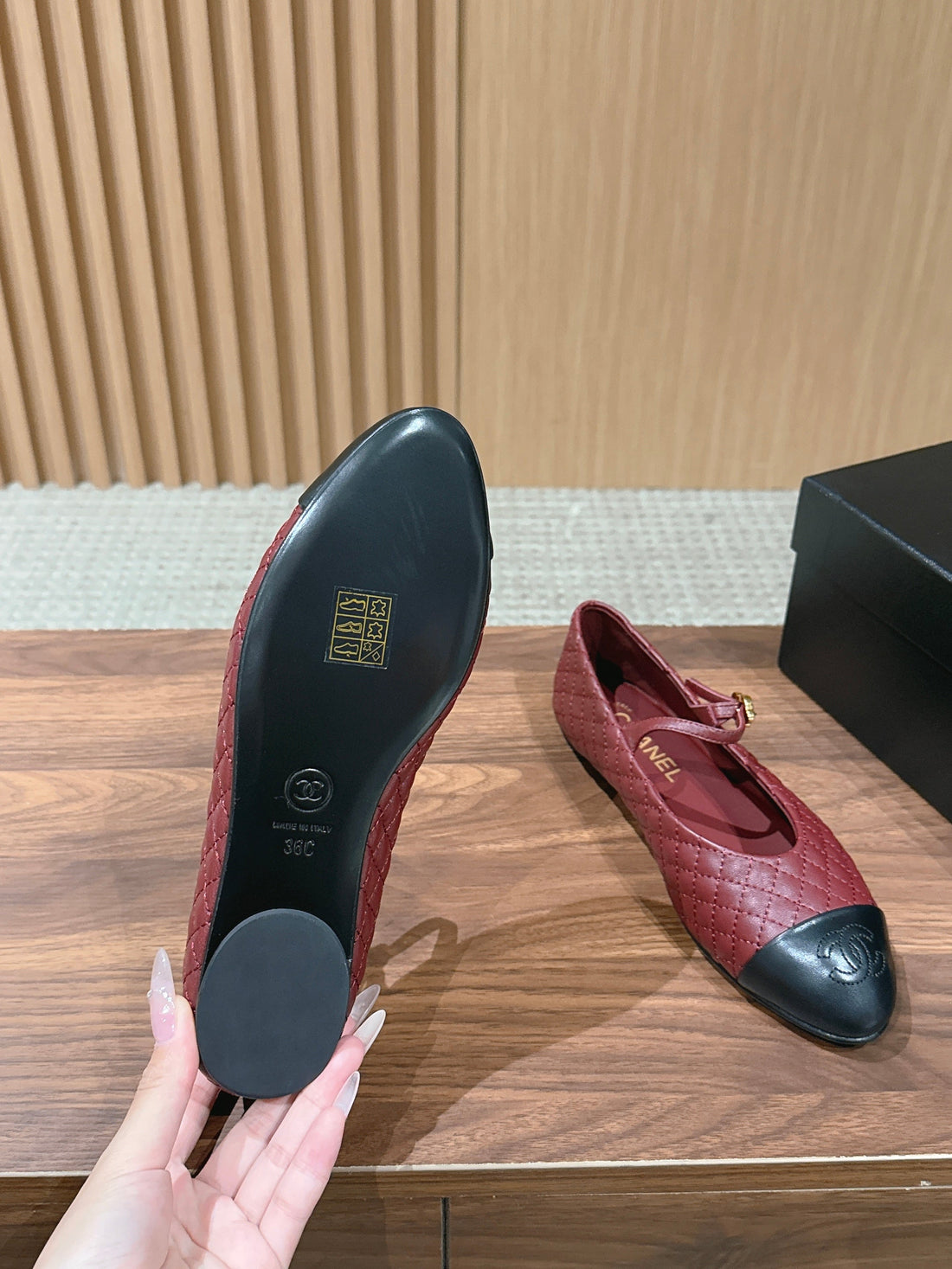 CC 26SS Quilted Mary Jane Burgundy In Calfskin 692538