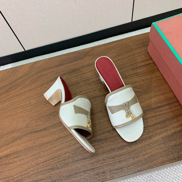 Lp Color-Blocked Sandals 50 Off-White Taupe In Canvas 703250
