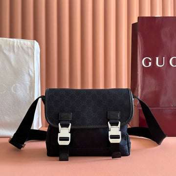 Gucci Canvas Small 25 Crossbody Bag Black In Canvas 284895
