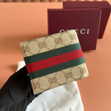 Gucci Bi-Fold Wallet Brown In Canvas 284913