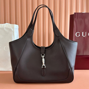 Gucci Mercato Small 35 Tote Bag Brown In Cowhide 284926
