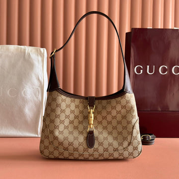 Gucci 26 Jackie 31.5cm Brown In Canvas 284981