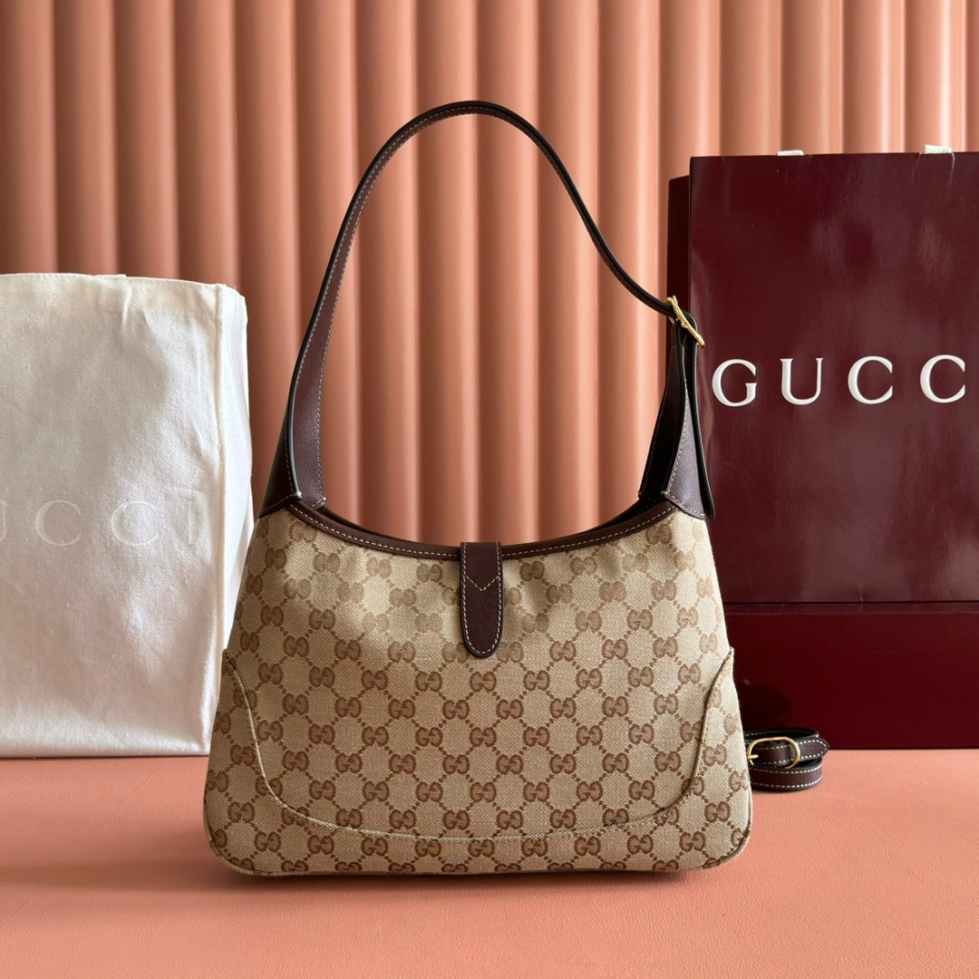 Gucci 26 Jackie 31.5cm Brown In Canvas 284981