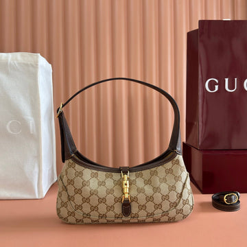 Gucci 26 Jackie 27CM Brown In Canvas 284984