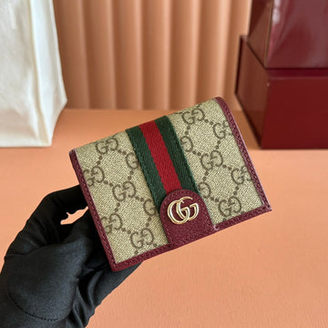 GG Ophidia Wallet 11 Dark Brown Beige In Soft GG Supreme 285047