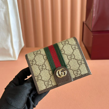 GG Ophidia Wallet 11 Brown Beige In Soft GG Supreme 285056