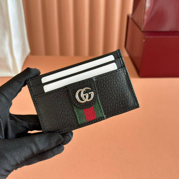Gucci Ophidia Card Holder Black In Cowhide 285070
