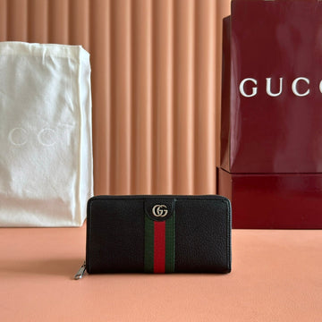 GG Ophidia Wallet 19.5 Black In Cowhide 285071