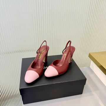 CC 26 Slingback High Heel 9CM Red Pink Lambskin 714017