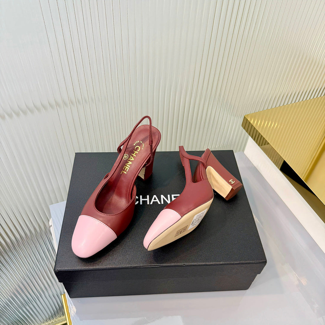 CC 26 Slingback High Heel 9CM Red Pink Lambskin 714017