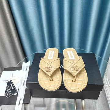 Chanel 26P Flip-Flops Beige In Calfskin 712315