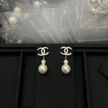 Chanel Double C Gourd Pearl Earrings