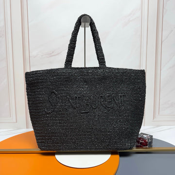 YSL Tote Bag 50CM Black In Raffia 285707