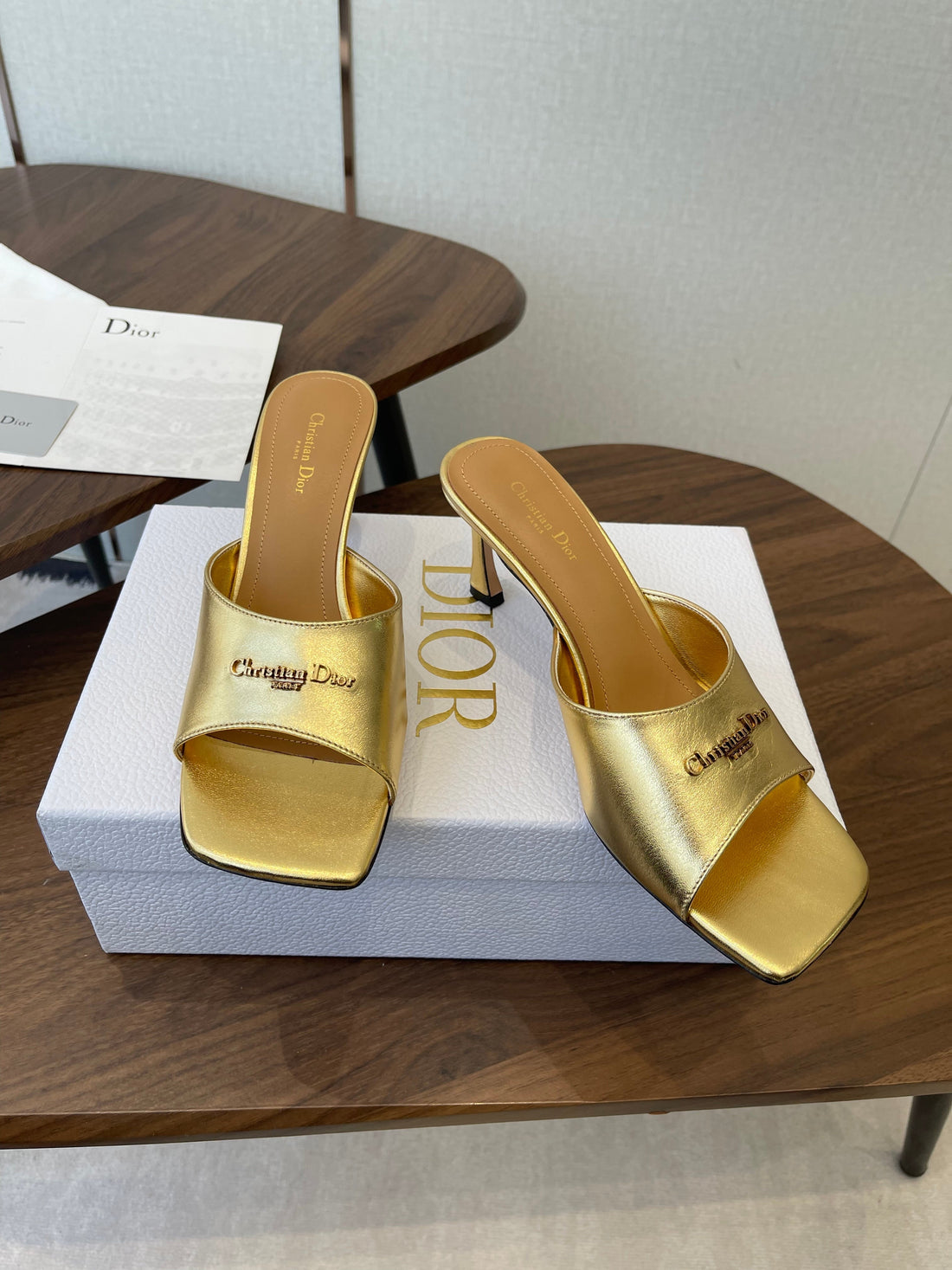 Dior 26 Sandal 70MM Gold In Cowhide 727962
