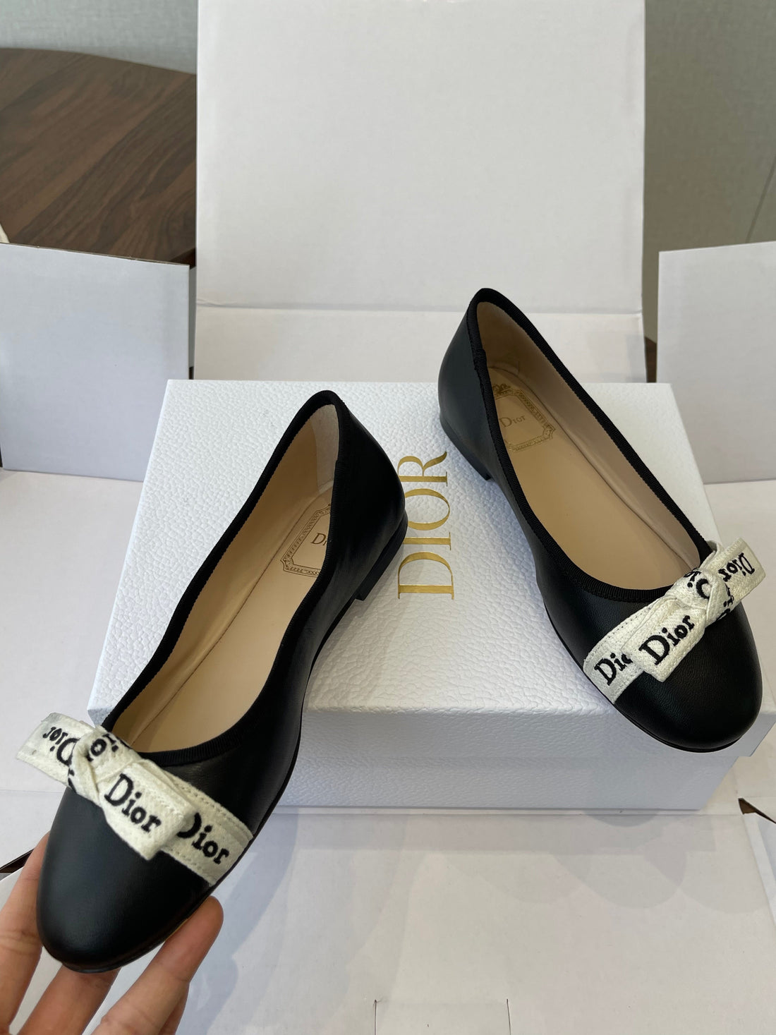 Dior 26 J'adior Ballet Flat Black In Lambskin 727446