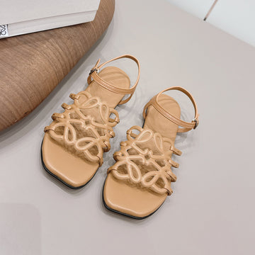 Loewe 26 Sandal Light Camel In Sheepskin 738806
