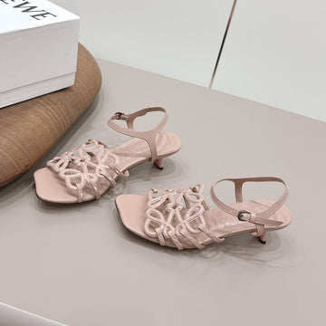 Loewe 26 Sandal 50 Pink In Sheepskin 738802