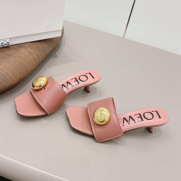 Loewe 26 Sandal 45 Pink In Sheepskin 738733
