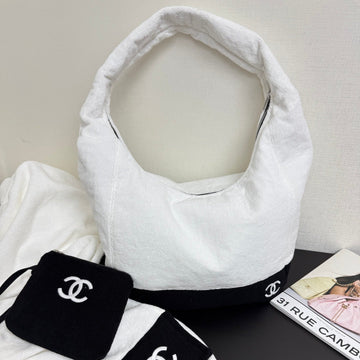 Chanel 2026 Beach Bag 60 White In Cotton