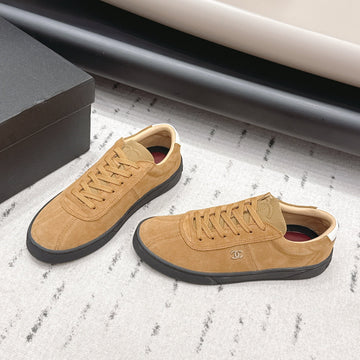Chanel 26 Round Toe Platform Casual Shoes Light Camel In Suede 739427