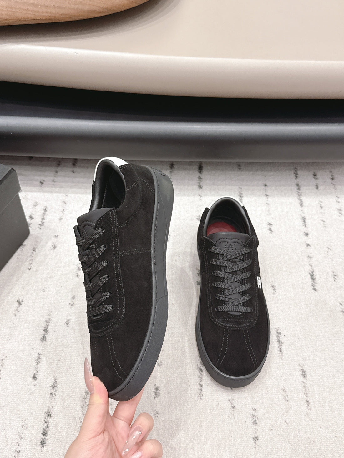Chanel 26 Round Toe Platform Casual Shoes Black In Suede 739426
