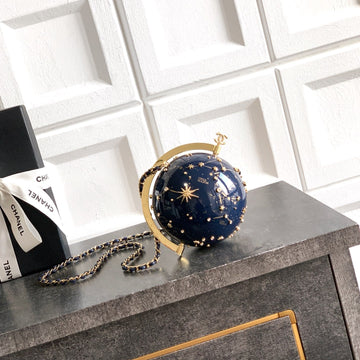 Chanel 26 Celestial Globe Minaudière Dark Blue In Plastic