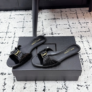 YSL Babylone Slides Black In Cowhide 743658