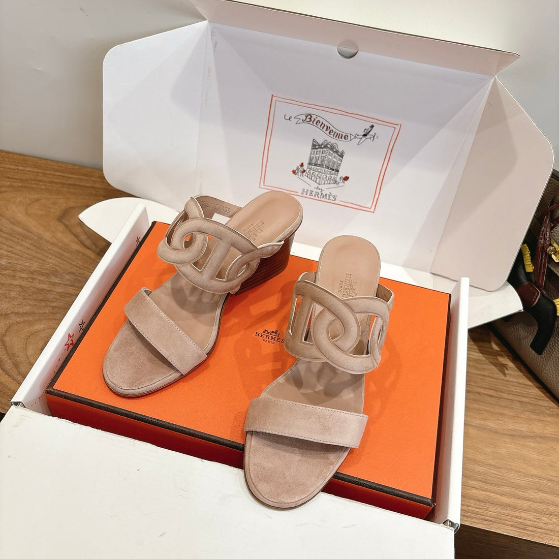 Hm Sandal 60 Beige In Suede 743970