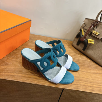 Hm Sandal 60 Deep Teal In Suede 743974