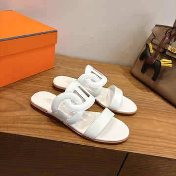 Hm Sandal White In Calfskin 743975