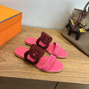 Hm Sandal Burgundy Pink In Suede 743981