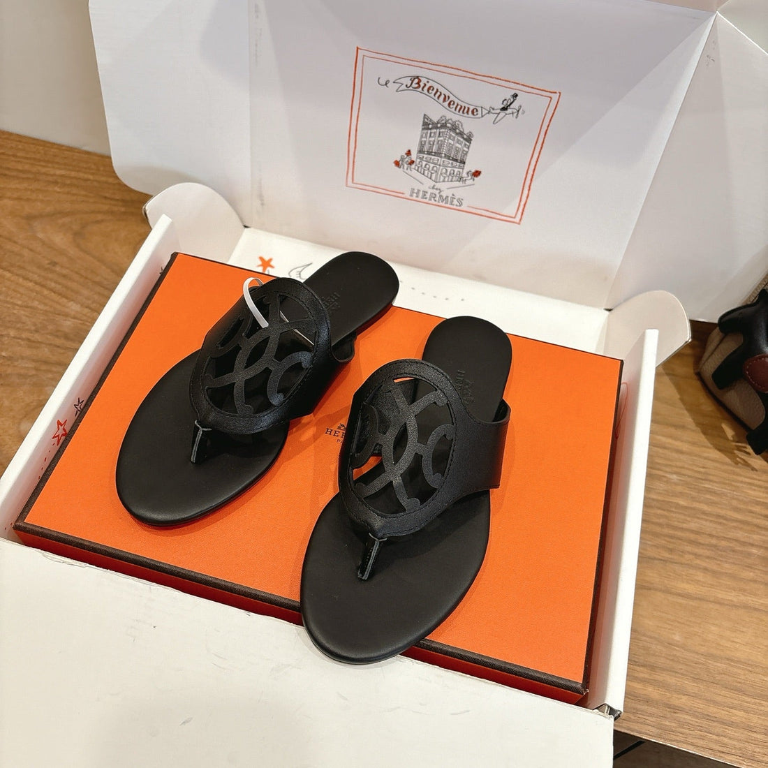 Hm Mage Sandal Black In Calfskin 744045