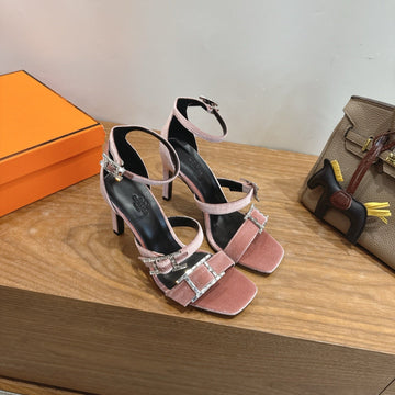 Hm Liv Sandal 10.5 Brown In Velvet 744073