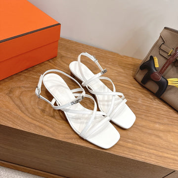 Hm June Sandal White In Cowhide 744047