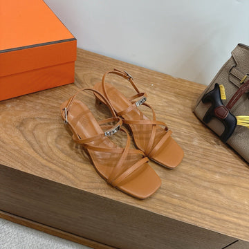 Hm June Sandal Brown In Cowhide 744048