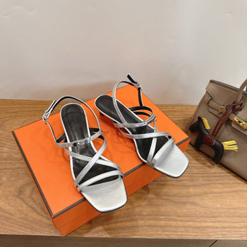 Hm June Sandal Silver In Cowhide 744049