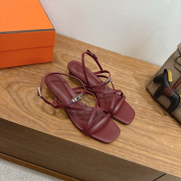 Hm June Sandal Burgundy In Cowhide 744050