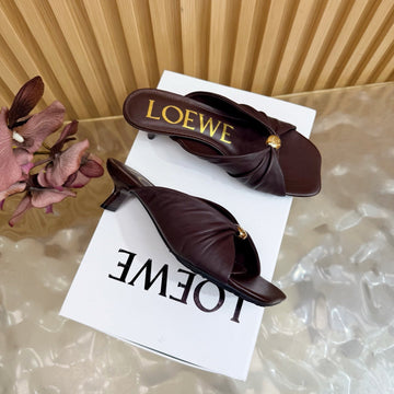 Loew Pebble Soft Sandal 55 Chocolate In Sheepskin 749417