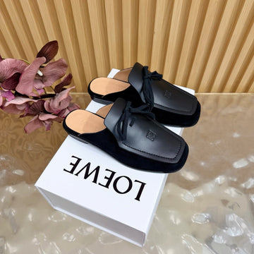 Loew Closed-Toe Slippers Black In Cowhide 749368