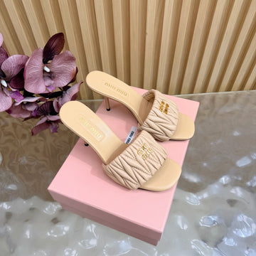 Mm Pointed-Toe High Heels 85 Beige In Sheepskin 749060