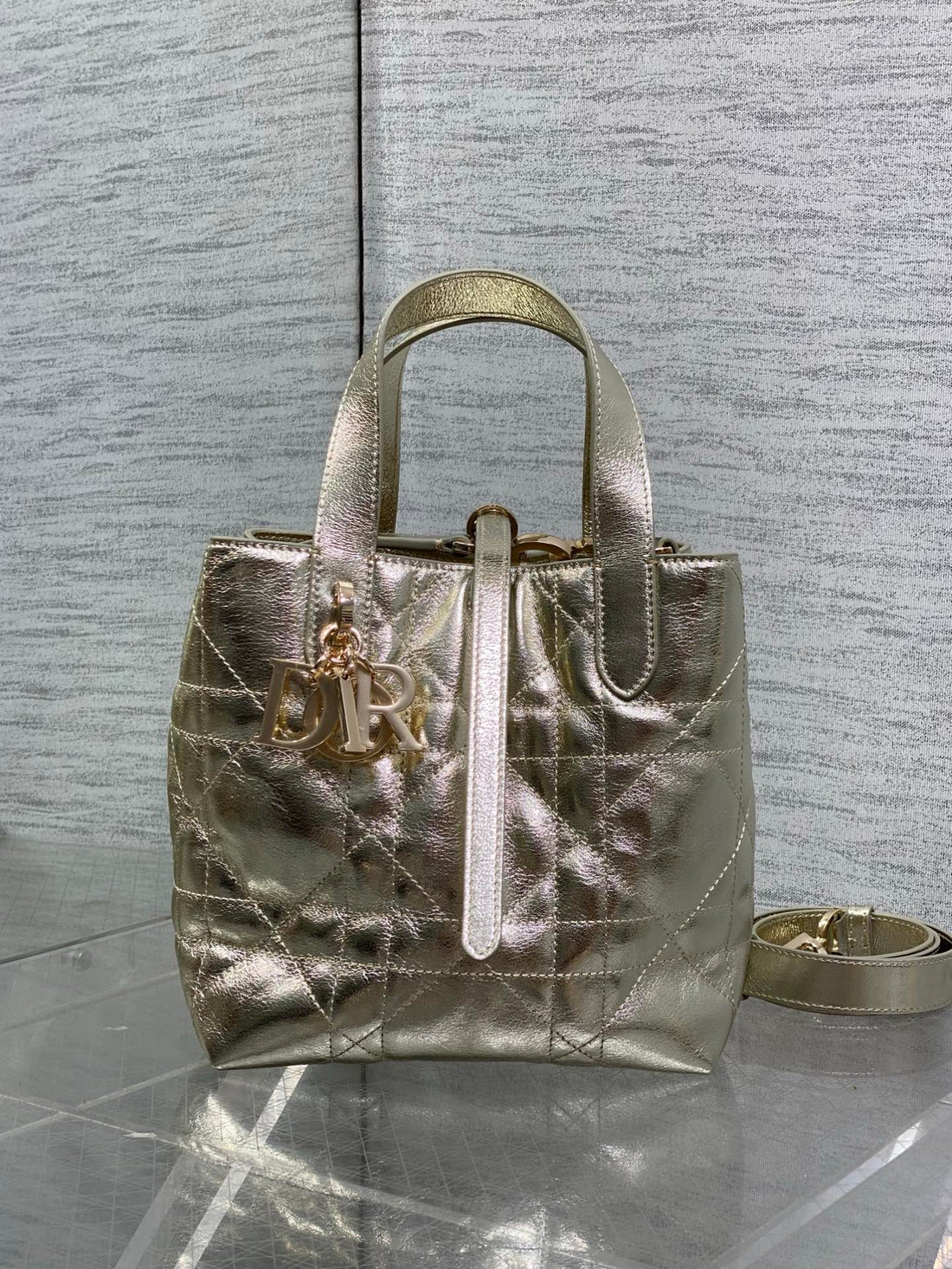 CD Toujours Vertical 18CM Gold In Cowhide 286394